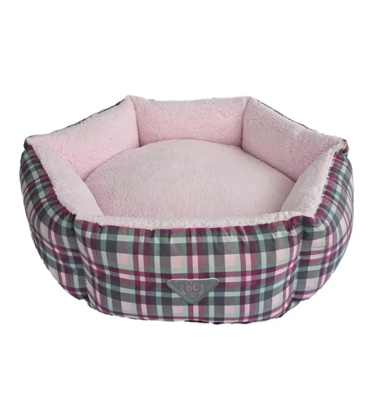 Cama Hexa Xadrez Bichinho Chic Rosa